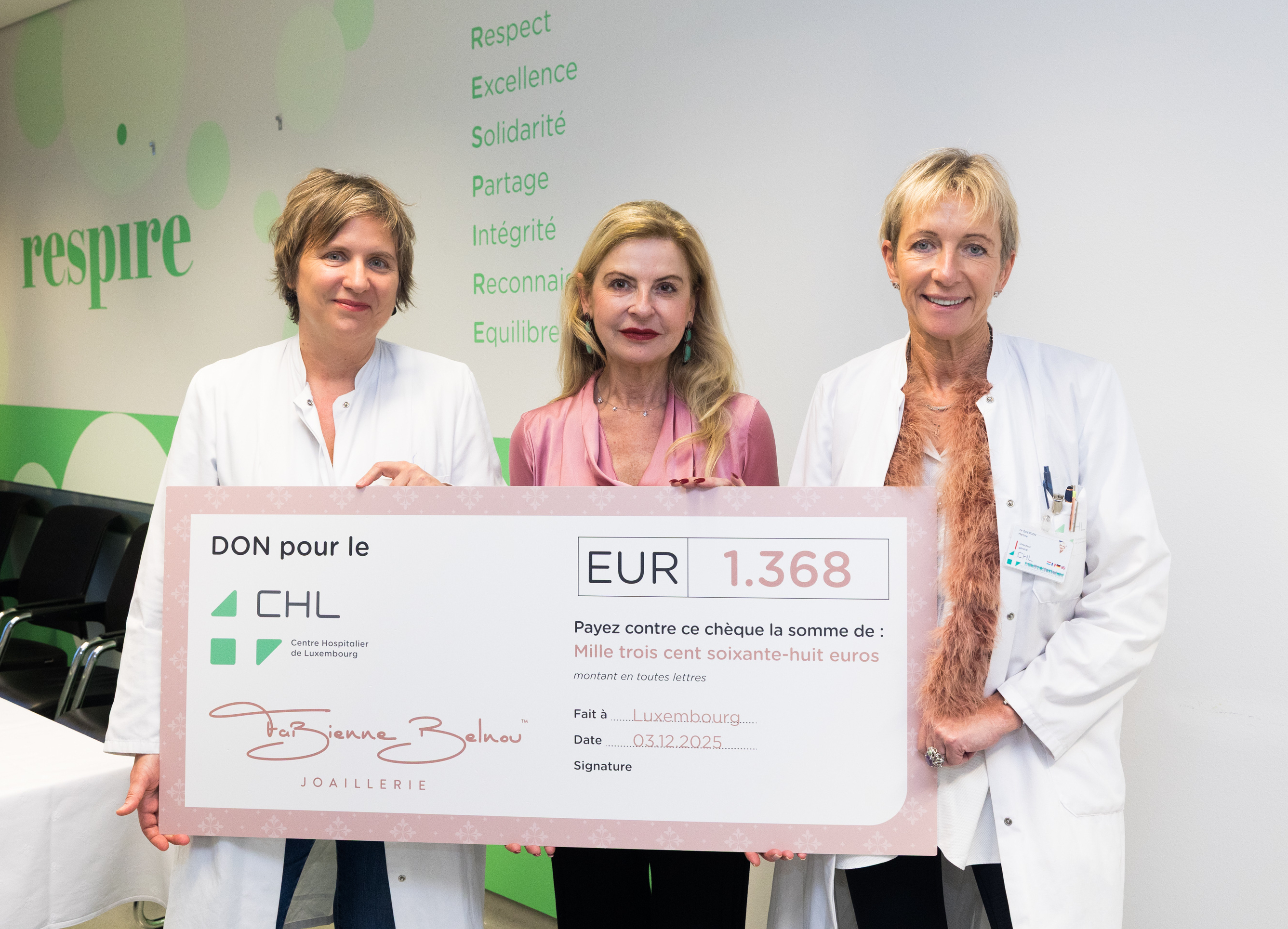 Photo du don de la bijouterie Belnou