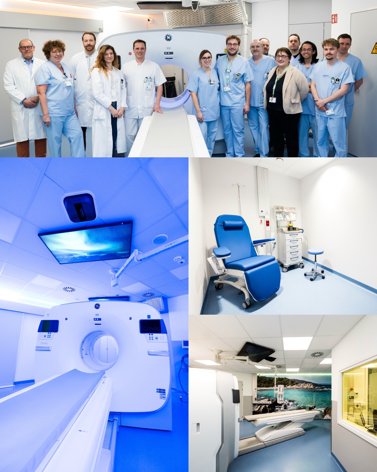 Photo de l'équipe et du nouveau pet scan