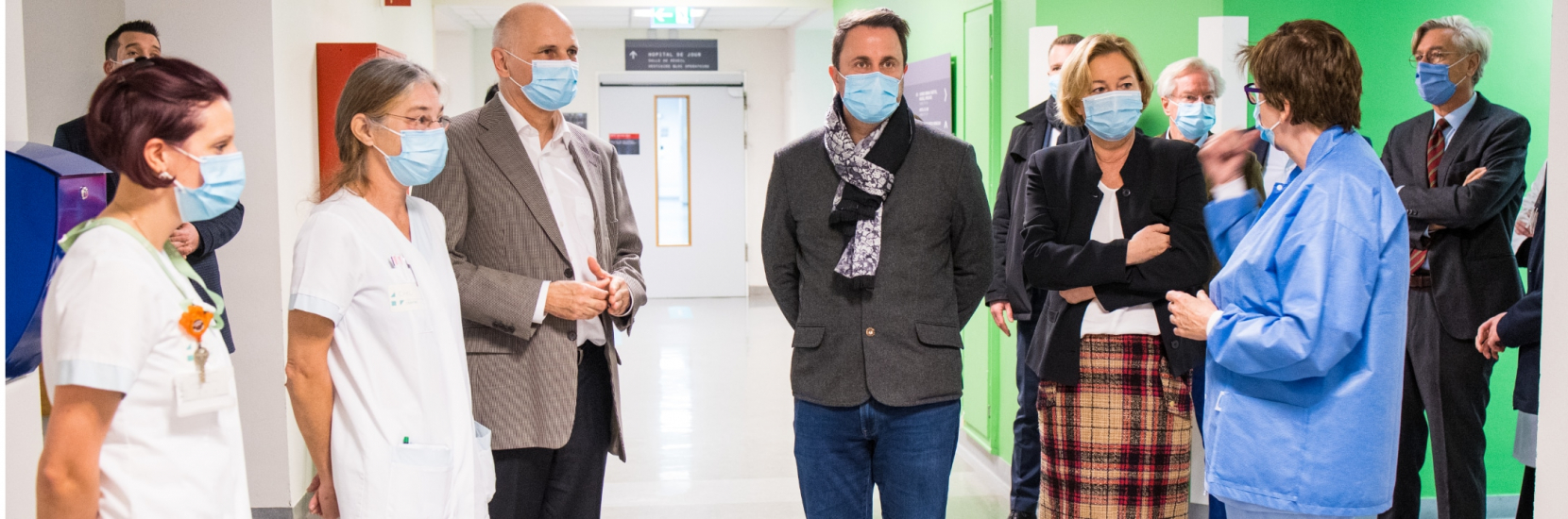 Visite au CHL du Premier ministre Xavier Bettel, et de la ministre de la Santé Paulette Lenert